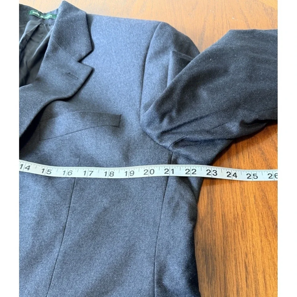 Lauren Ralph Lauren Men's Dark Gray Blazer‎ Vintage 100% Wool 42S Made In Canada